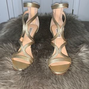Badgley Mishcka gold heels size 6